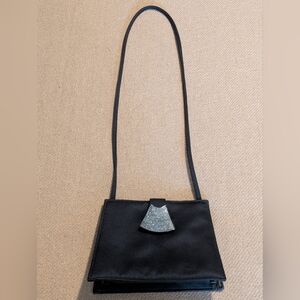 Vintage Tanner Made in Italy Black Small Elegant Shoulder Bag Purse